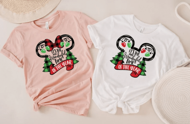 Matching Disney Shirt, Christmas Disney Ears, Disney Christmas Couple Shirt, Christmas Gifts, Cute Disney Couple Shirts, Family Disney Tee