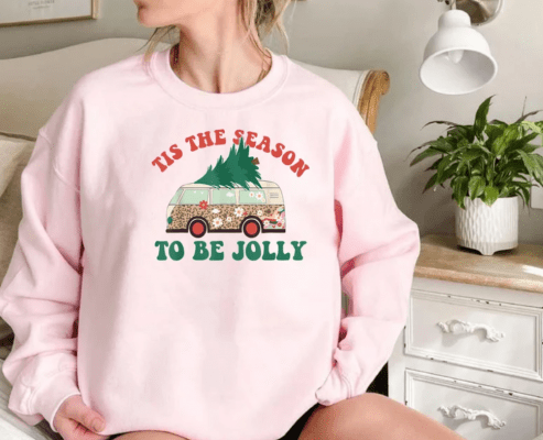 Season To Be Jolly | cute Christmas shirt for women, Christmas crewneck, graphic christmas tee, Santa shirt for women, xmas sweater