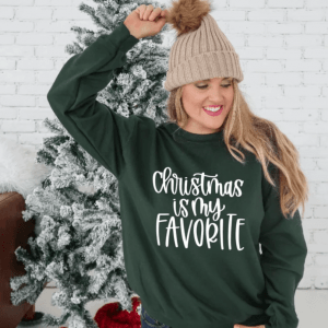 Christmas is my Favorite, Christmas sweatshirt, Unisex, Cute Winter Holiday Christmas Tee T-Shirt Graphic Tee Plus Size 3XL Avail