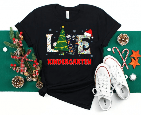 Comfort Colors® Shirt, Love Christmas Shirt, Custom Teacher Christmas Shirt, Christmas School Shirt, Kids Christmas Shirt, Teacher Xmas Gift