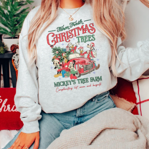 Disney Farm Fresh Sweatshirt, Mickey's Tree Farm, Mickey And Friends Christmas shirt, Christmas Disney Family Shirt, Christmas Sweater