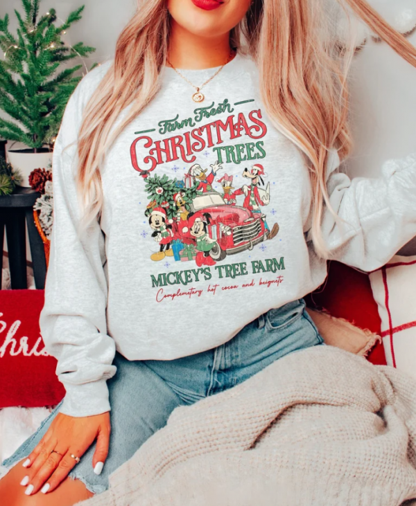 Disney Farm Fresh Sweatshirt, Mickey's Tree Farm, Mickey And Friends Christmas shirt, Christmas Disney Family Shirt, Christmas Sweater