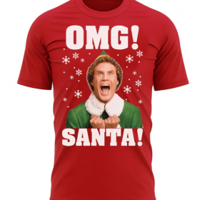 OMG SANTA! Buddy Elf Christmas T-Shirt Xmas Tee Shirt Gift Present