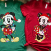 Disney Couples Mickey and Minnie Mouse Christmas Lights T-Shirt, Mickey's Very Merry Xmas Party Sweatshirt, Disneyland Vacation Holiday Gift