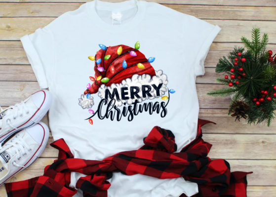 Santa Hat Christmas shirt, Santa Shirt, Christmas tee, Merry Christmas Shirt, Christmas holidays Shirt, Cute shirt for kids and adults. CO16