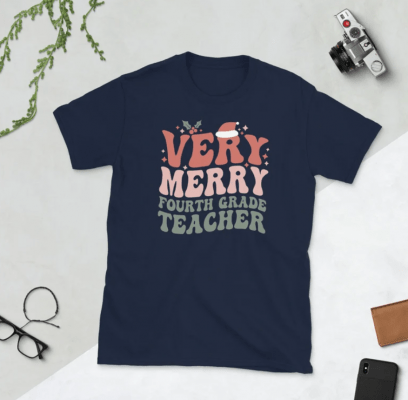 4th Grade Teacher Christmas Fourth Grade Team Xmas Unisex T-Shirt