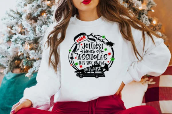 Jolliest Bunch of Assholes Shirt This Side of The Nuthouse Sweatshirt,Christmas Sweatshirt,Funny Christmas,Rude Shirts,Christmas Gift