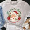 Women's Funny Vintage Retro Santa Christmas T Shirt "All I Want For Christmas is a Bearded Man" Heavy Cotton Tee