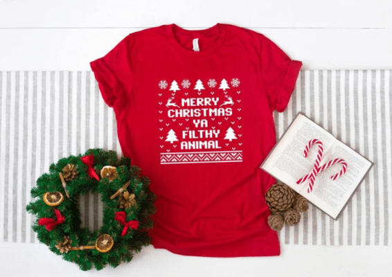 Merry Christmas Ya Filthy Animal Christmas shirt, Filthy Animal Funny Christmas Shirt, Winter shirt,Cute Xmas Apparel, Holiday Shirt