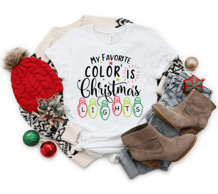 My favorite color is Christmas lights,Merry Christmas Tee,Christmas shirt,Christmas Family Shirt,Christmas Gift, Holiday Gift,Matching Shirt