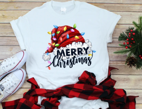 Santa Hat Christmas shirt, Santa Shirt, Christmas tee, Merry Christmas Shirt, Christmas holidays Shirt, Cute shirt for kids and adults. CO16