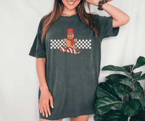 Retro Christmas Comfort Colors Shirt, Rollin With My Doughmies Shirt, Vintage Santa Christmas Shirt, Retro Holiday Shirt, Ugly Sweater Shirt