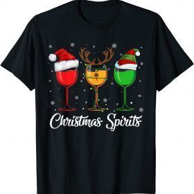 Christmas Spirits Glasses Of Wine Xmas Drinking Men Women Shirts