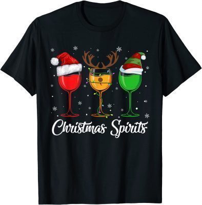 Christmas Spirits Glasses Of Wine Xmas Drinking Men Women Shirts