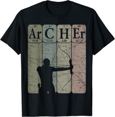 Archer Periodic Table Elements Bow Hunting Archery Vintage T-Shirt