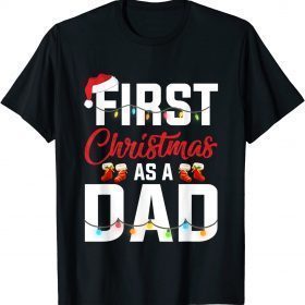 First Christmas As A Dad Xmas Lights New Dad Christmas Classic T-Shirt