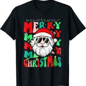 T-Shirt Merry Christmas Vibes Family Santa 2023 Groovy Squad Xmas
