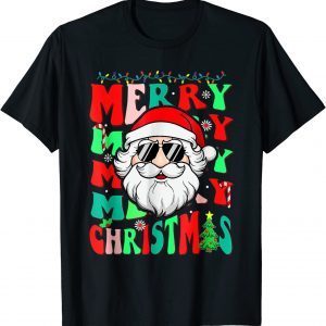 T-Shirt Merry Christmas Vibes Family Santa 2023 Groovy Squad Xmas