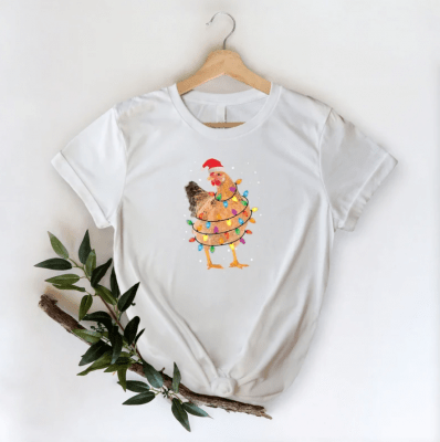 Christmas Chicken Lights Shirt, Christmas Shirt, Funny Christmas Shirt, Christmas Gift Shirt, Christmas Gift For Her