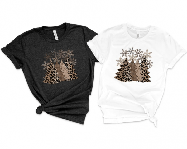 Leopard Christmas Trees Shirt, Leopard Tree Shirt, Christmas Tree shirt, Christmas Shirt, Leopard Print Merry Christmas Shirt #418