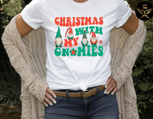 Christmas With My Gnomies Shirt, Funny Chilling Gnomes Shirt, Gnomes Christmas Shirt, Christmas Gnomies Family Shirt, Funny Christmas