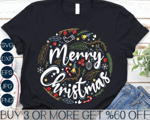 Merry Christmas SVG, Merry Christmas PNG, Round Christmas Sign SVG, Christmas Shirt Svg, Svg Files for Cricut, Sublimation Designs Downloads