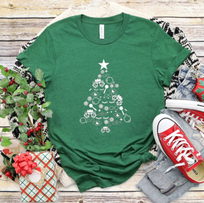 Optometry Symbols Christmas Tree Red Green T-Shirt | Optometrist, Optician, Ophthalmologist, Ophthalmic Tech, Opto T-Shirt, Christmas Shirt