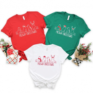 Meowy Christmas Shirt | Cat lover Shirt | Animal Lover Shirt | Cat Shirt | Christmas Shirt | Holiday shirt | Cute Christmas Shirt