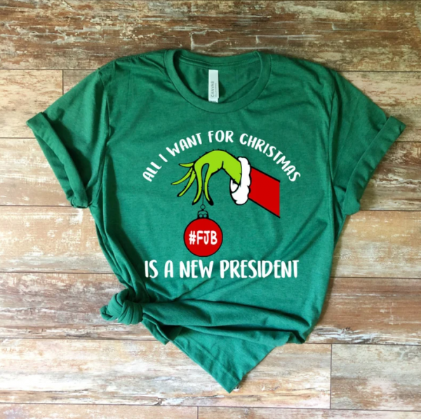 All I Want For Christmas Is A New President,Republican Christmas Shirt,Xmas Conservative Shirt,Impeach Biden Shirt,Grinch FJB Shirt,#FJB Tee