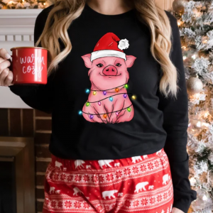 Christmas Shirt,Christmas Pig Sweater,Christmas Longsleeves,Cute Pig Shirt,Funny Christmas Tee,Happy New Year,Merry Christmas,Christmas Gift