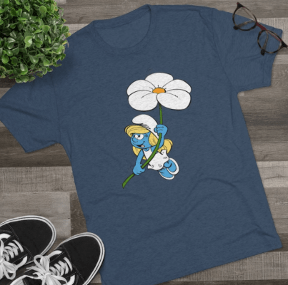 Smurfette Tshirt | The Smurfs Tee | Christmas Present | 80s Retro Vibe Tee Shirt | Soft Tee | Smurfette T-shirt | Original Cartoon | Smurfs