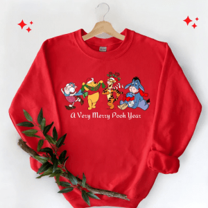 Winnie The Pooh Christmas Sweatshirts, Disney Christmas Sweatshirt,Disney Movie,Disney Youth Sweatshirts, A Very Messy Christmas, Pooh Shirt