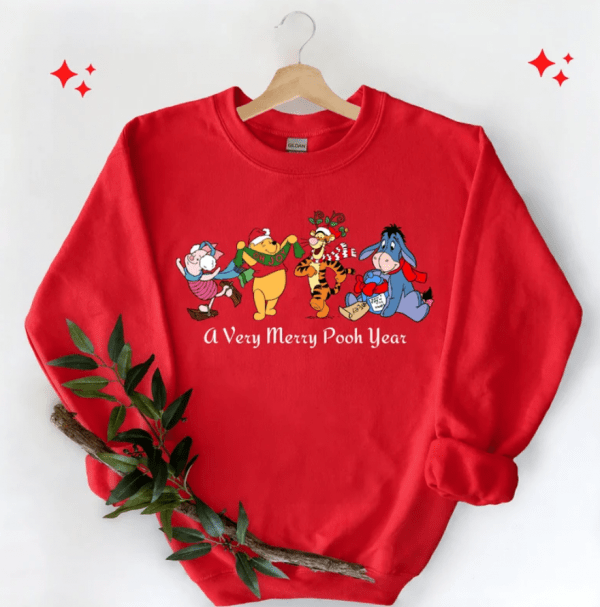 Winnie The Pooh Christmas Sweatshirts, Disney Christmas Sweatshirt,Disney Movie,Disney Youth Sweatshirts, A Very Messy Christmas, Pooh Shirt