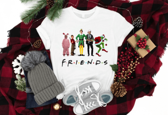 Christmas Movie Watching Shirt, Christmas Friends Shirt, Christmas Movie Friends, Funny Christmas Shirts, Christmas Family Movie, Kids Tees