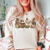 Gingerbread Christmas Coffee Shirt, Christmas coffee Sweatshirt, Coffee Lover gift, Latte drink Crewneck, women Holiday sweater, Xmas Tee