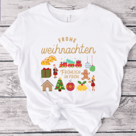 German Christmas Shirt, Women's Christmas Shirt, Christmas Outfit, Christmas Tee, Germany Shirt, Frohe Weihnachten, Unisex Jersey