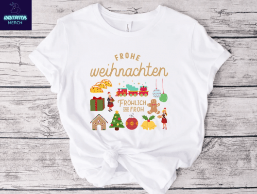 German Christmas Shirt, Women's Christmas Shirt, Christmas Outfit, Christmas Tee, Germany Shirt, Frohe Weihnachten, Unisex Jersey