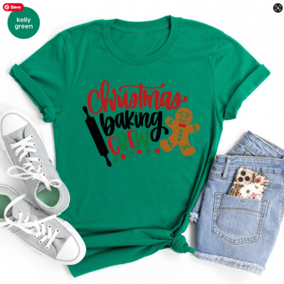 Christmas Winter Holiday Family Crewneck Shirts for Gift, Baking Crew Tshirts for Christmas Party, Xmas Cookie Graphic Tees for Women