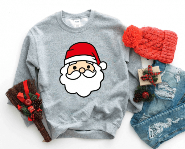 Christmas Santa Sweatshirt, Retro Santa Shirt, Christmas Crewneck, Retro Christmas Shirt, Christmas Shirt For Women, Santa Shirt, Santa Face
