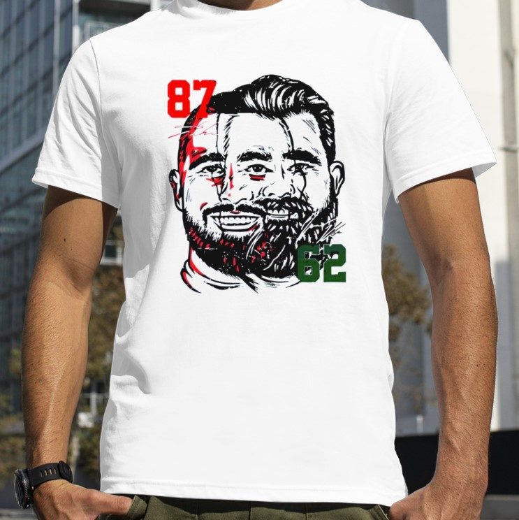 2023 Jason Kelce & Travis Kelce Face Signatures Super Bowl Lvii Shirt  Unisex Tshirt