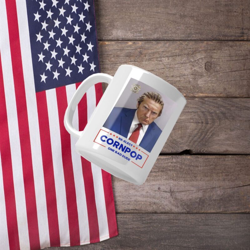 Trump Mugshot Re-Elect Cornpop One Bad Dude 2024 Mug