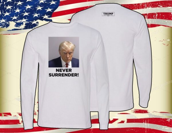 Donald Trump 2024 Never Surrender V-Neck Shirt