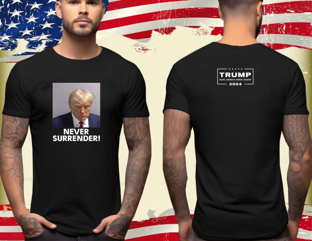 Donald Trump 2024 Never Surrender V-Neck Shirt