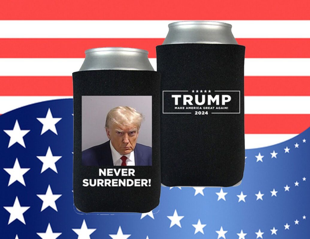 Donald Trump 2024 Never Surrender Beverage Cooler Black