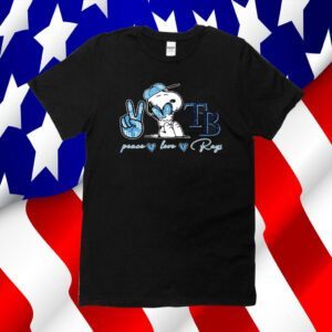 Snoopy Peace Love Tampa Bay Rays Shirts