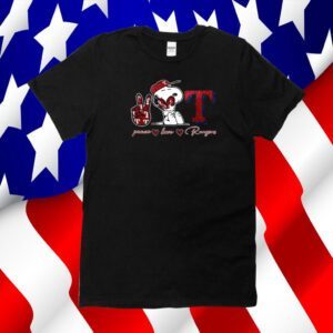 Snoopy Peace Love Texas Rangers Tee Shirt