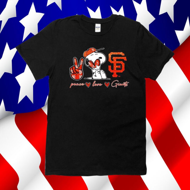 Snoopy Peace Love San Francisco Giants TShirt