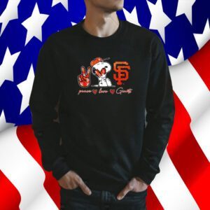 Snoopy Peace Love San Francisco Giants TShirt