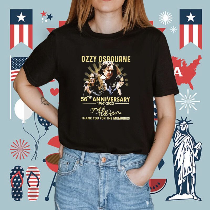 Ozzy Osbourne 56th Anniversary 1967-2023 Thank You For The Memories Signatures Shirt