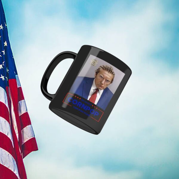 Donald Trump Mugshot Re-Elect Cornpop One Bad Dude Black Mugs